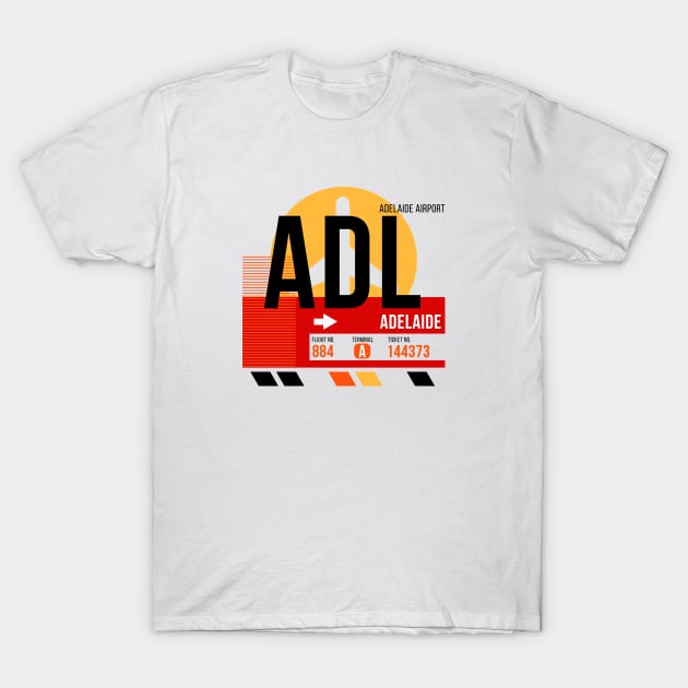 Adelaide (ADL) Airport // Sunset Baggage Tag T-Shirt by Now Boarding